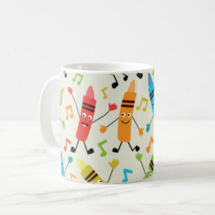 Roliga Dansande Kritor Med Noter Lärare  Kaffemugg