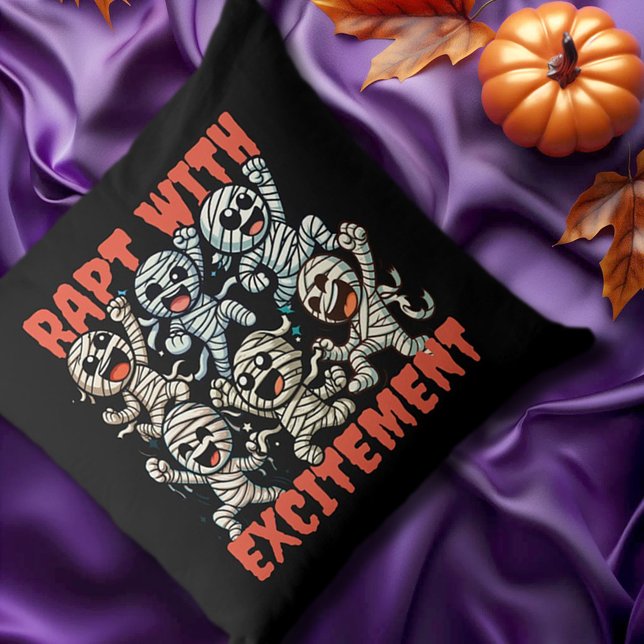 Roliga dansande mumier helt till sig av upphetsnin kudde (Funny Dancing Mummies Rapt with Excitement Throw Pillow Cover Photo)