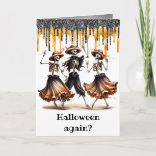 Roliga Dansande Skelett Halloween Kort
