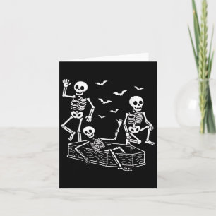 Roliga Dansande Skelett Tecknad Halloween Anti T.r Kort