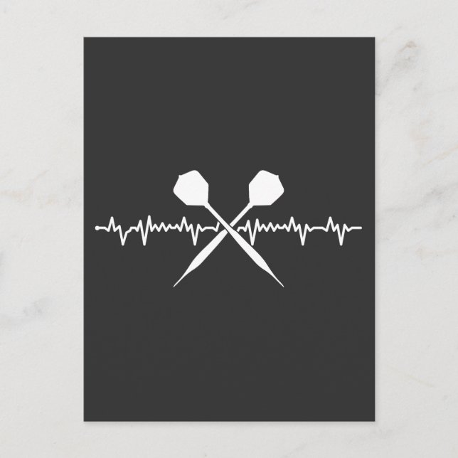 Roliga Dart Hjärtslag Fantastisk för Dartentusiast Vykort (Framsida)