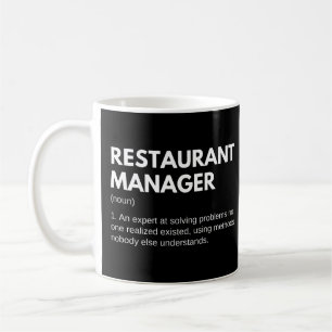 Roliga definitioner för restaurangchefer och kocka kaffemugg