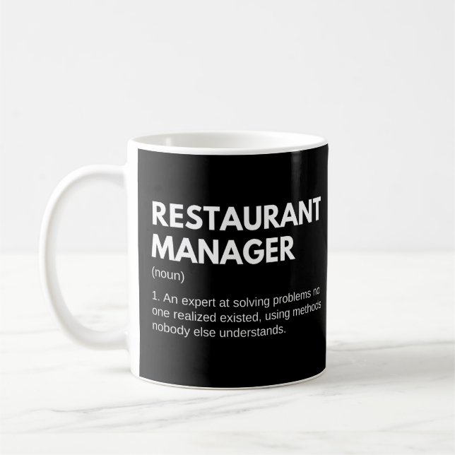 Roliga definitioner för restaurangchefer och kocka kaffemugg (Vänster)