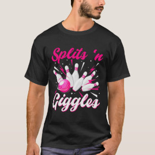 Roliga delningar n skratt bowlinglag söta bowlare t shirt
