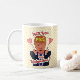 Roliga den Donald Trump valentin dag kissar tejpar Kaffemugg