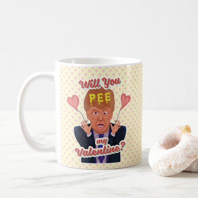 Roliga den Donald Trump valentin dag kissar tejpar Kaffemugg (Med munk)