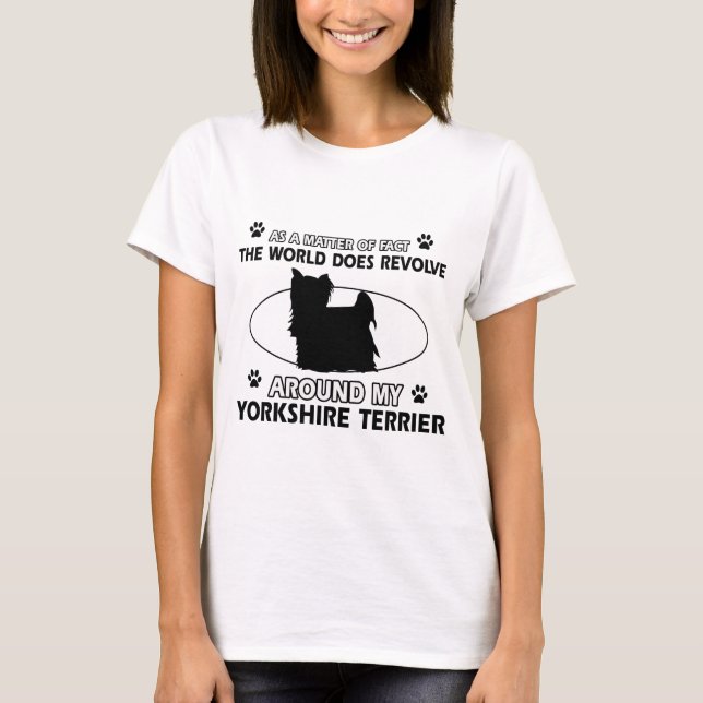 Roliga designer för yorkshire terrier t-shirt (Framsida)