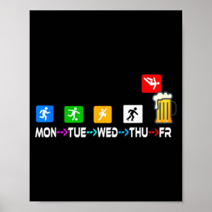 Roliga designspråk Vecka Äntligen Fredag Helg Poster