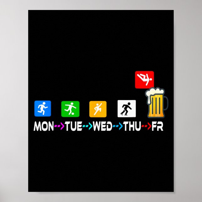 Roliga designspråk Vecka Äntligen Fredag Helg Poster (Framsidan)