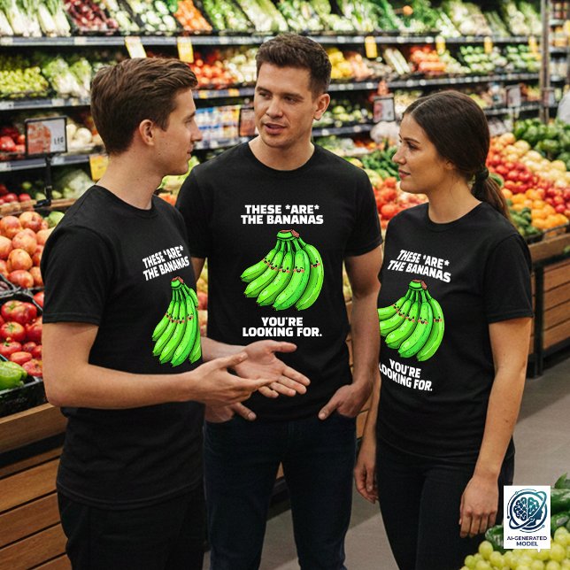 Roliga Det Här Är Bananerna Du Letar Efter T Shirt (Funny These are the Bananas You're Looking For Grocery Employees Shirts Cover Photo)