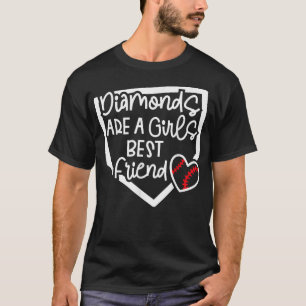 Roliga Diamanter Är En Flickas Bästa Vän Baseball T Shirt