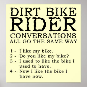 Roliga Dirt Bike-samtal Affisch Skylt