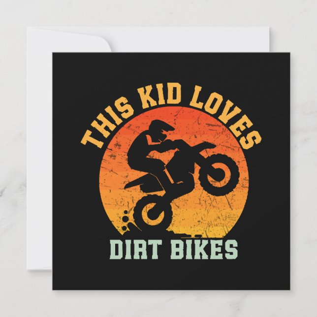 Roliga Dirtbike för barn Inbjudningar (Framsida)
