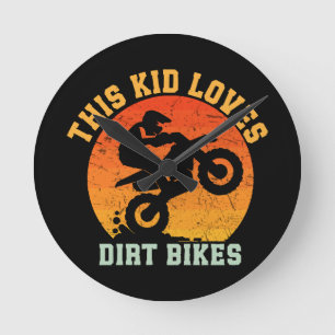 Roliga Dirtbike för barn Rund Klocka