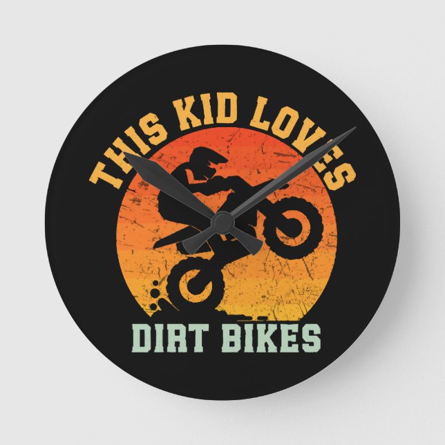 Roliga Dirtbike för barn Rund Klocka (Framsida)