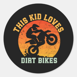 Roliga Dirtbike för barn Runt Klistermärke