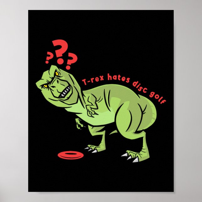 Roliga Disc Golf T Rex Barn  Poster (Framsidan)