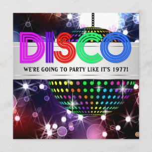 Roliga Disco Party Inbjudningar
