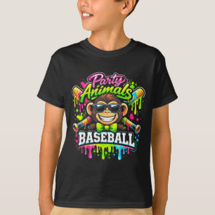 Roliga djur baseboll glass dropp rolig apa t shirt
