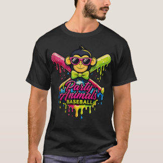 Roliga Djur Baseboll Roligt T Shirt