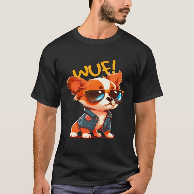 Roliga Djur Hund Katt Uggla Räv Söt T Shirt (Framsida)