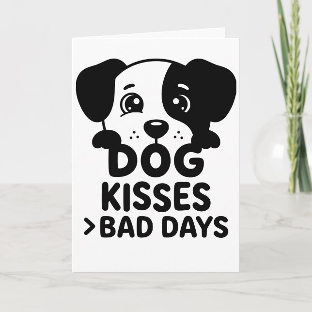 roliga djur HUND KYSSES DÅLIGA DAGAR Kort (Framsida)