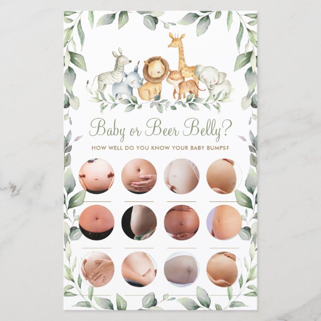 Roliga Djur i Djungeln Dusch Baby eller Ölbräcka S (Framsida)