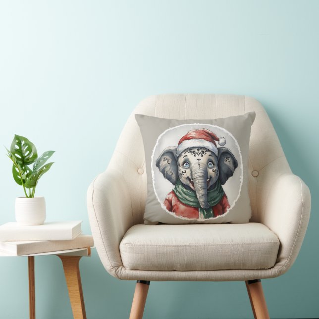 Roliga djur julfavoriter - Elefant 2 Kudde (Stol)
