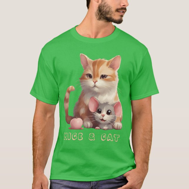 Roliga djur möss och katt t shirt (Framsida)