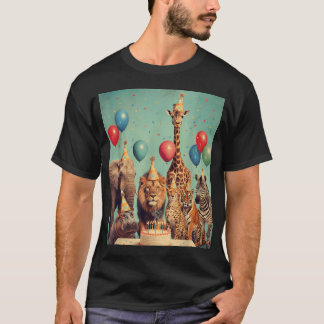 Roliga Djur På Zoo Konsttryck Vilda Djur Safari T Shirt