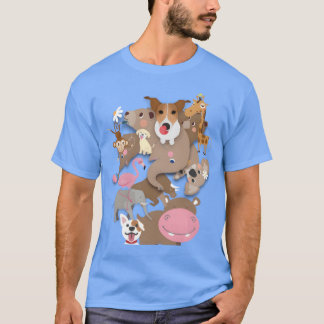 Roliga djur på zoo roliga t shirt