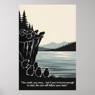 Roliga Djurinspirerade Motiverande Poster