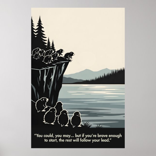 Roliga Djurinspirerade Motiverande Poster (Framsidan)
