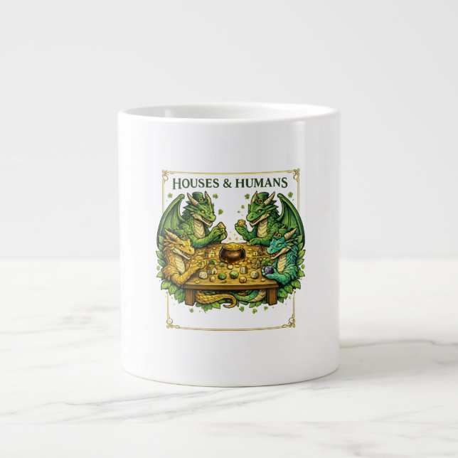 Roliga DnD-hus och människor för spelande Dungeon- Jumbo Mugg (Framsidan)