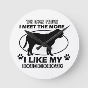 Roliga dogue de bordeaux designer rund klocka