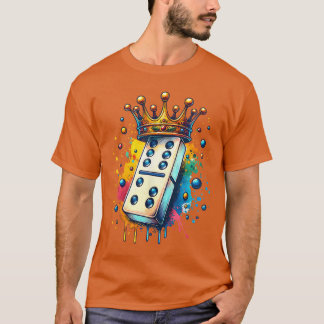Roliga Domino King Brädspel Domino Älskare Domino T Shirt