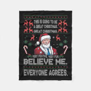 Roliga Donald Trump God Jul Xmas Pyjamas Ho Fleecefilt