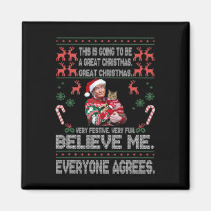 Roliga Donald Trump God Jul Xmas Pyjamas Ho Magnet