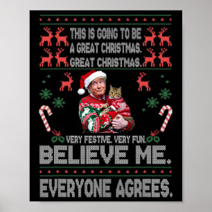 Roliga Donald Trump God Jul Xmas Pyjamas Ho Poster