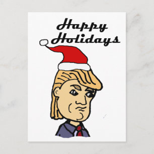 Roliga Donald Trump i tecknad för Santa hattjul Helg Vykort