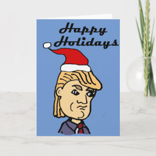 Roliga Donald Trump i tecknad för Santa hattjul Helgkort