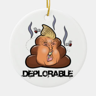 Roliga Donald Trump - Trumpy-Bajs bajsEmoji symbol Julgransprydnad Keramik