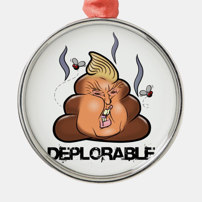 Roliga Donald Trump - Trumpy-Bajs bajsEmoji symbol Julgransprydnad Metall (Framsidan)