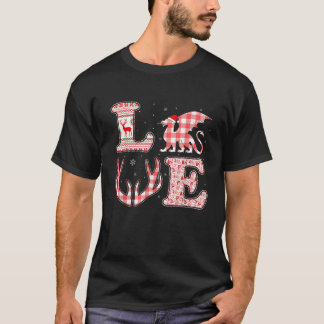 Roliga Drakälskare Jul Röda Rutiga Renar Fula C T Shirt