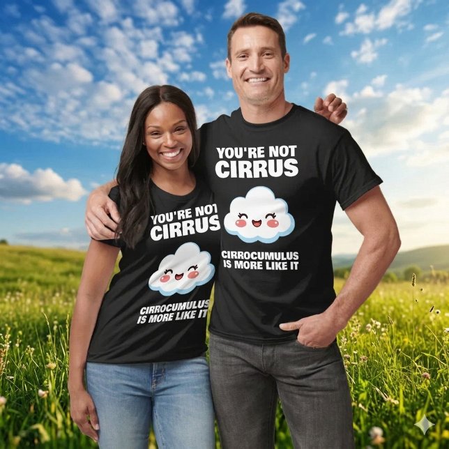 Roliga du inte är Cirus moln skämt T Shirt (Funny You're Not Cirrus Cloud Joke Shirt Cover Photo)