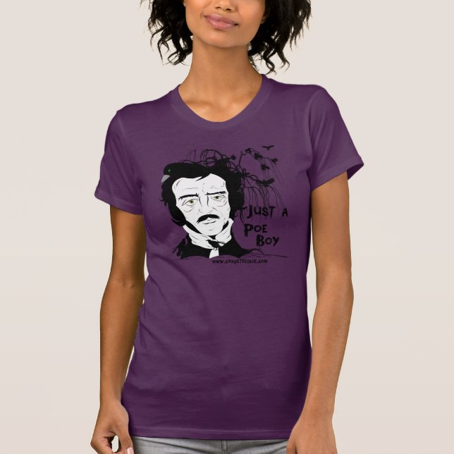 Roliga Edgar Allan Poe Tee Shirt (Framsida)