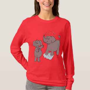 roliga elefanter "paketerar" kvinna t-skjorta tee shirt