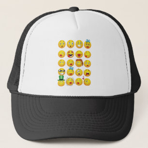 Roliga Emoji ansikten kyler enorma leenden Keps