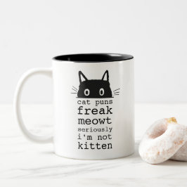 Roliga Enkla Kattpunzar Freak Meowt Två-Tonad Mugg