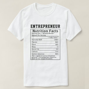 Roliga entreprenör näringsfakta present till chef t shirt